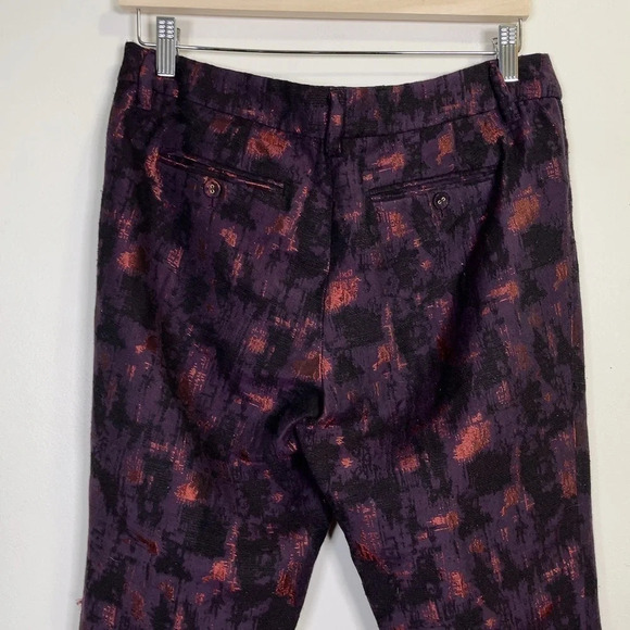 Lord & Taylor Purple Patter Twill Ankle Trouser - Picture 4 of 7